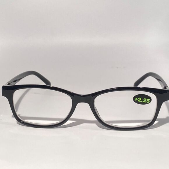 Reading Glasses 2.25 Black Rectangular Frames Readers NWT - Picture 2 of 8